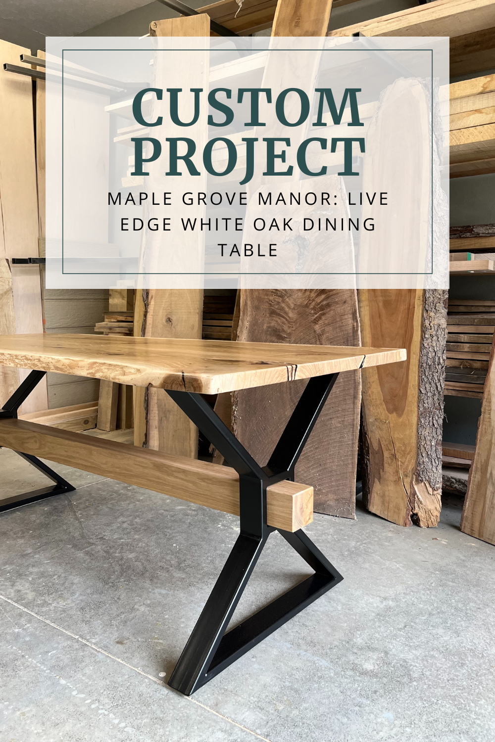 Maple Grove Manor: Live Edge White Oak Dining Table