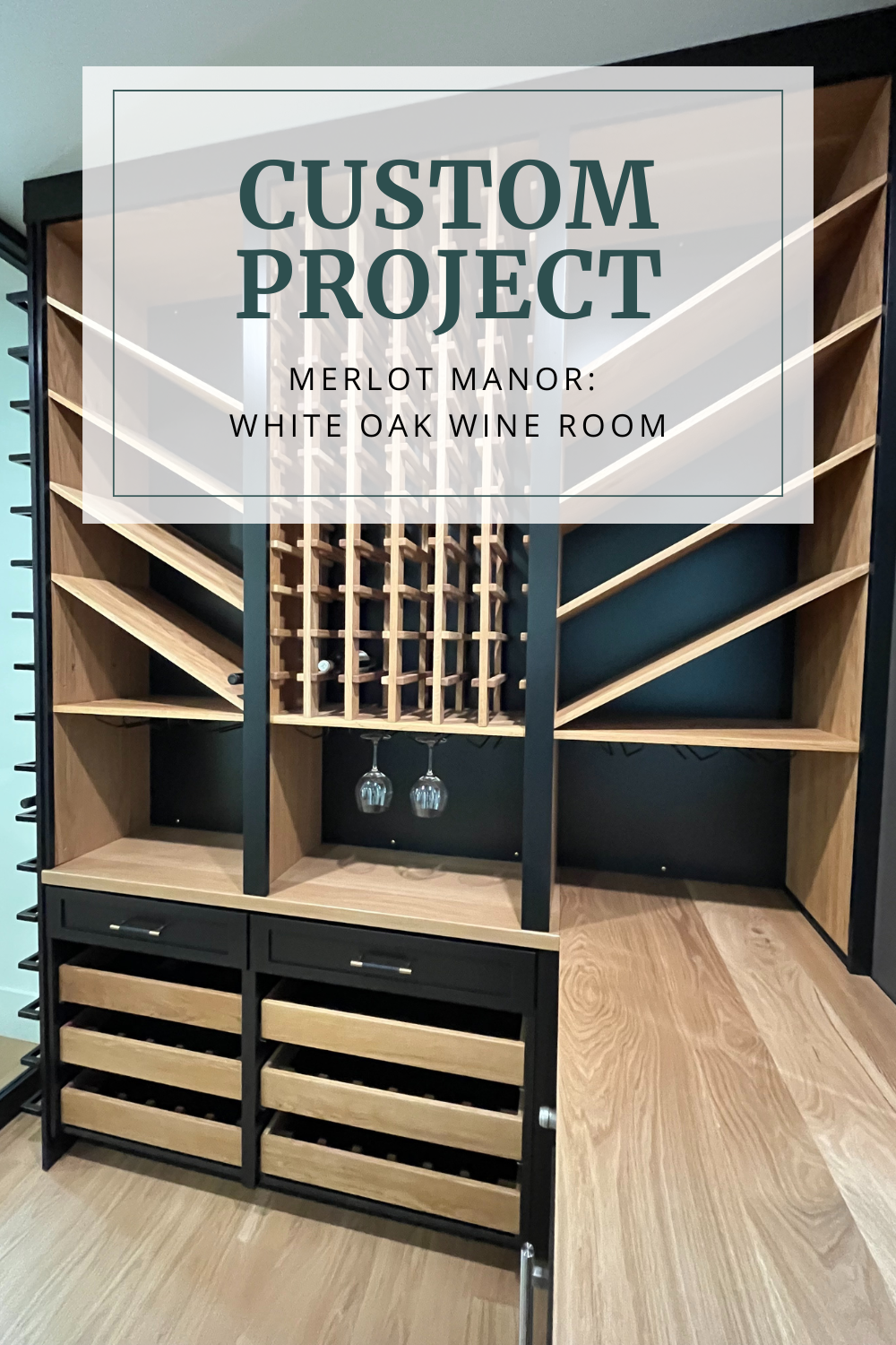 A Grand Entrance—Custom White Oak Wine Room