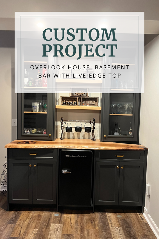 Overlook House: Basement Bar with Live Edge Top